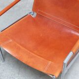 Cognac leather 'SZ02' lounge chair by Martin Visser for 't Spectrum, 1960