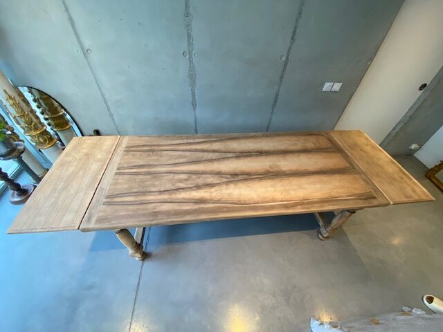 Sandblasted farmhouse table with extensions