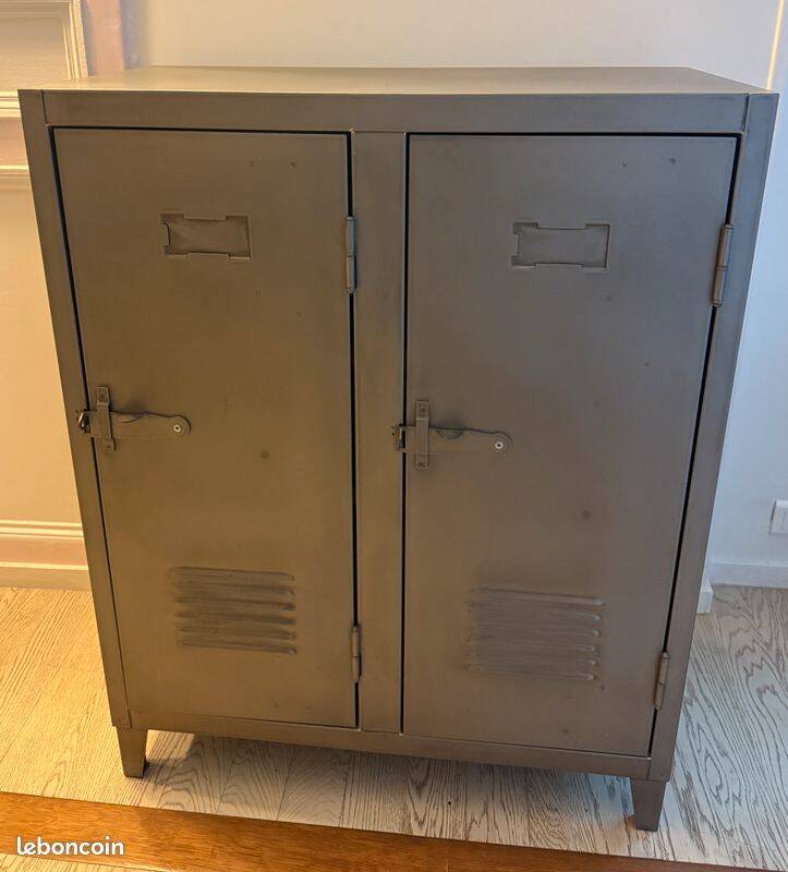 B2 metal locker cabinet / 2 doors - L 80 x H 102 cm / 1930 reissue - Tolix