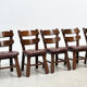 Ensemble de six chaises de salle à manger brutalistes françaises