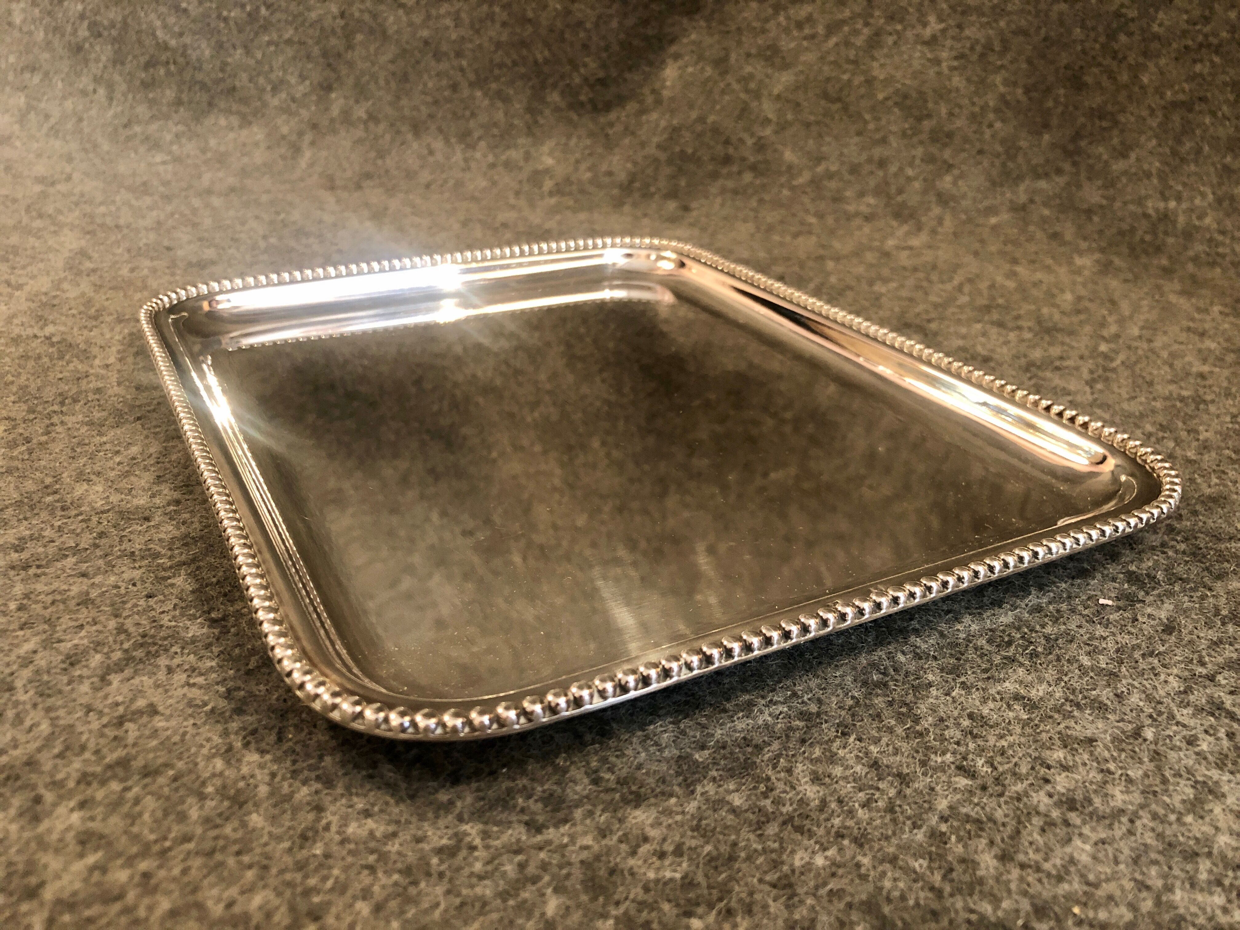 Silver metal tray, late 19th century