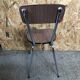Old chair kitchen formica imitat° wood + feet compass metal chrome vintage