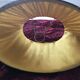 Oval day abat in black and mustard yellow fabric