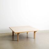 Squared Danish pine sofa table, 1970s