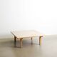 Squared Danish pine sofa table, 1970s