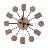 Vintage clock with dial "biscuits and cutlery"