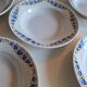 Set of 9 deep plates, earthenware from Creil Montereau, Colette model.