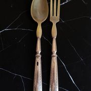 Silver salad cutlery Minerva hallmark