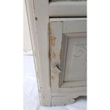 50's wooden and light marble bedside