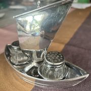RARE silver-plated salt and pepper shaker set by Cristofle, Gallia collection