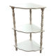 guéridon à 3 tablettes en bois peint beige