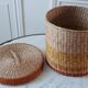 Wicker pan with vintage lid