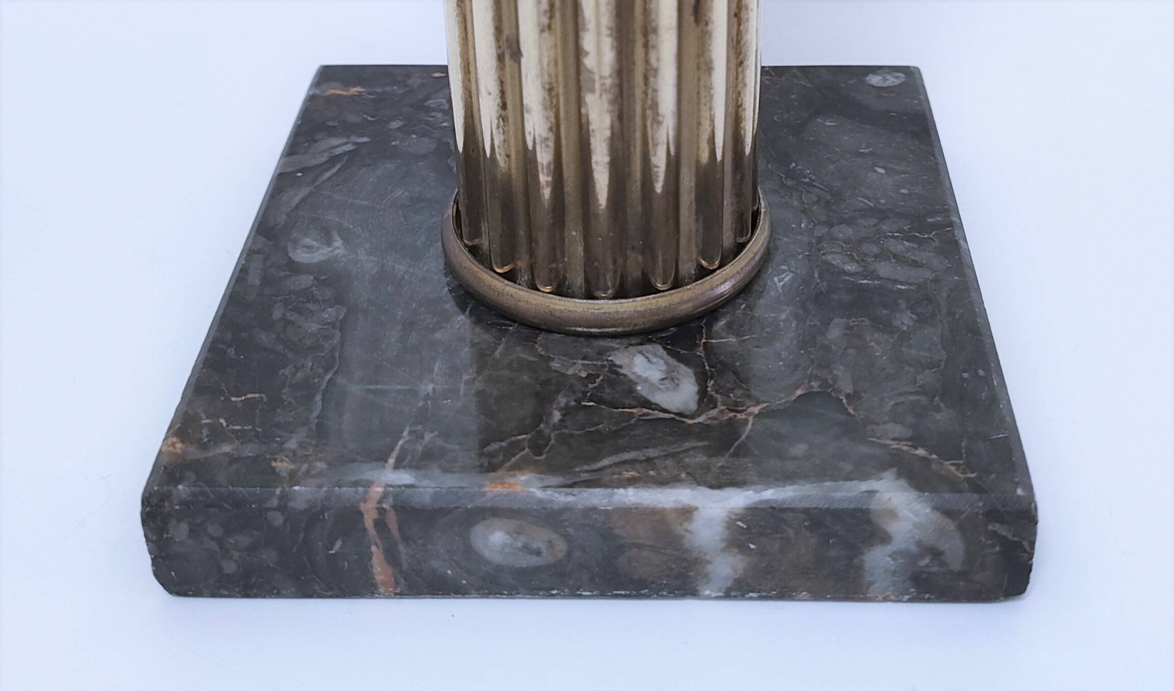 Lamp foot column brass marble neo classic vintage