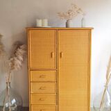 Armoire en rotin vintage