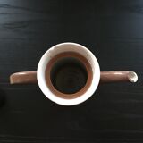 Pichet grès brun décor bleu