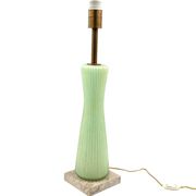 Mid-century modern green Murano glass Table lamp, Barovier & Toso style  Italy, 1940s