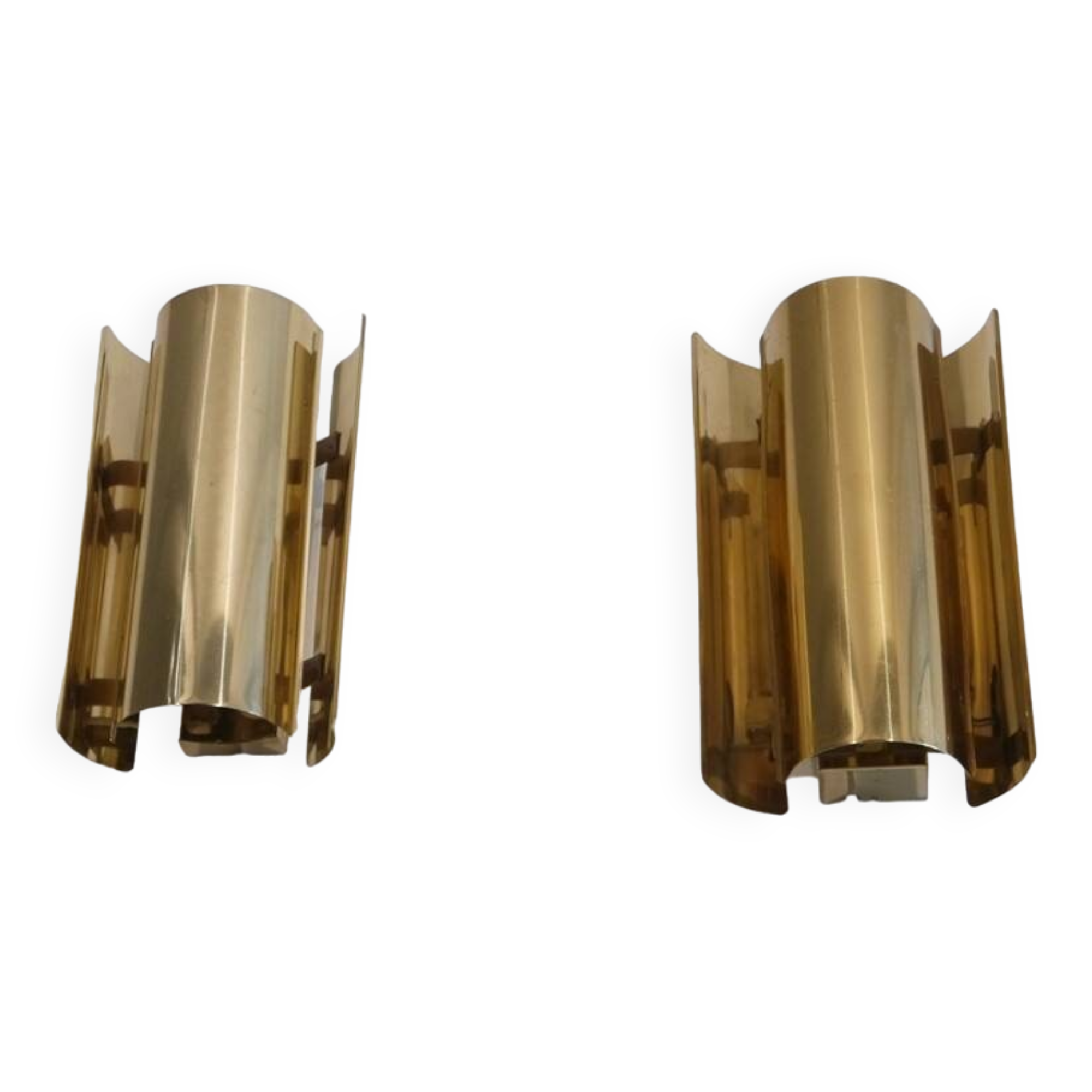 Pair of brass wall lights from Falkenberg 1970