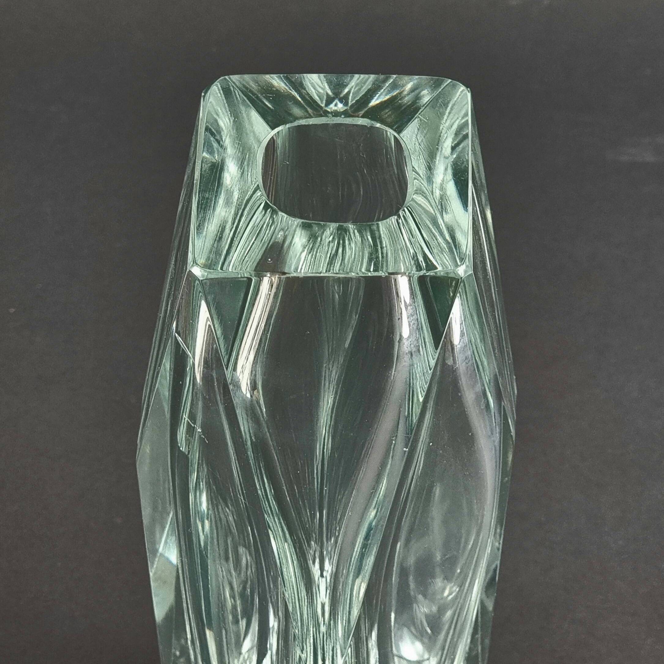 Very Large Mid-Century Murano Faceted Glass Vase by Flavio Poli for Mandruzzato, Italy, 1960s