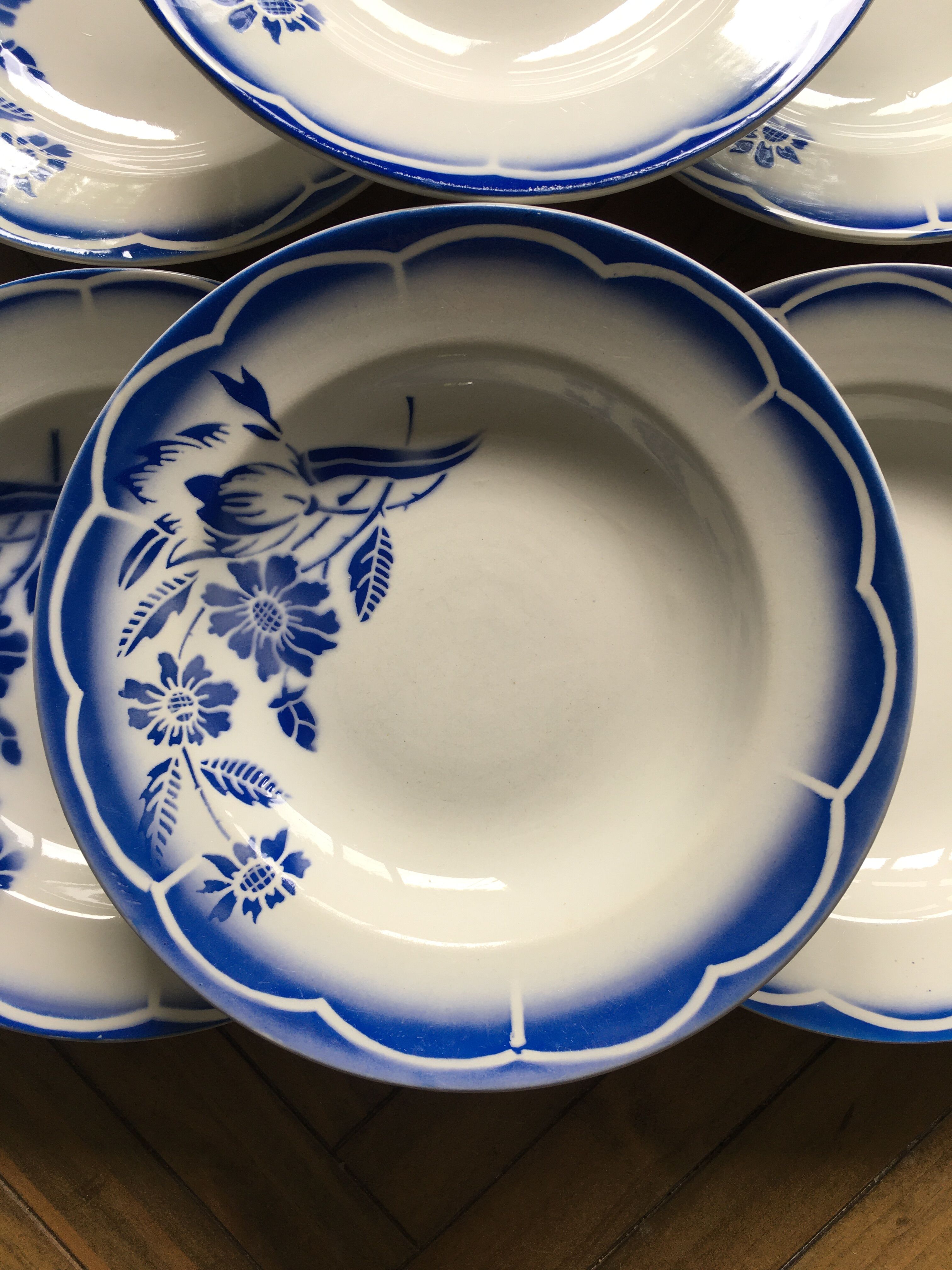 6 hollow plates Sarreguemines Model André