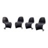 Lot de 4 chaises Panton édition Vitra, noir