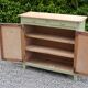 Renovated old Parisian buffet – Clay Green Envie & wooden top – 99 cm
