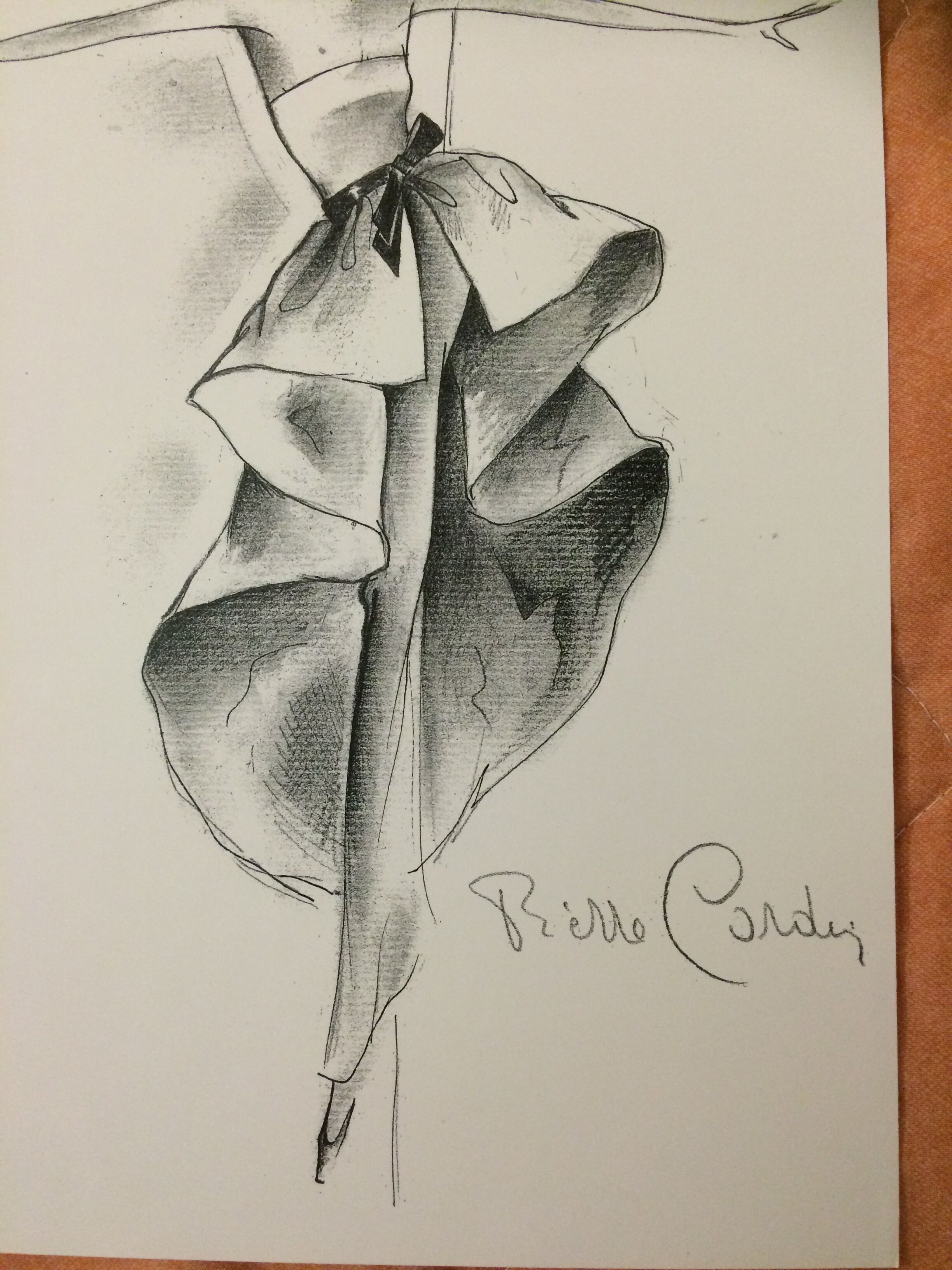 Nice illustration of press fashion Pierre Cardin from the 80s.