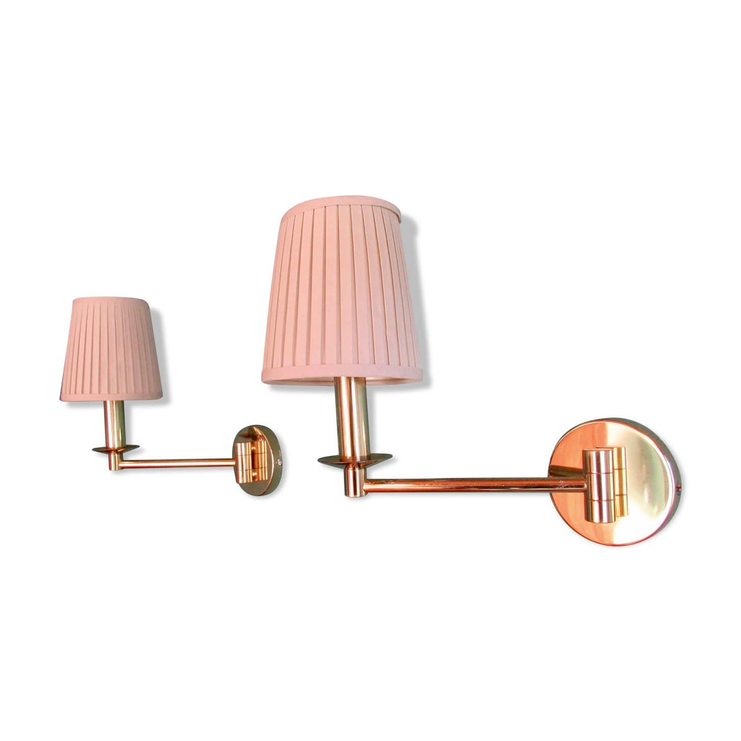 Paire d'appliques dorées bras articulés 80s
