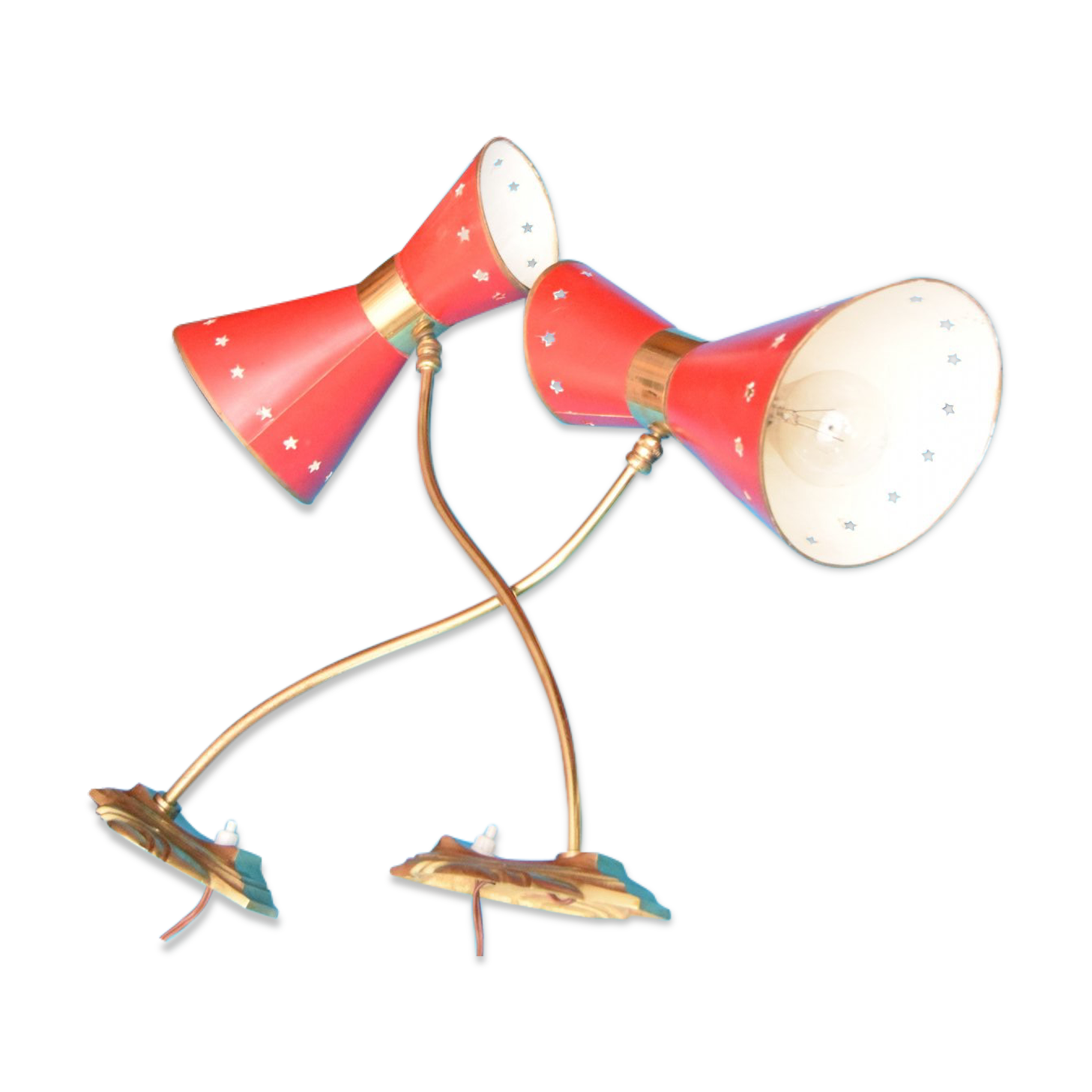 Pair of 1960 cone appliques