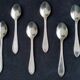 6 silver-plated metal mocha spoons English EPNS