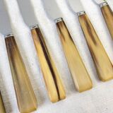 Set of 6 vintage horn table knives