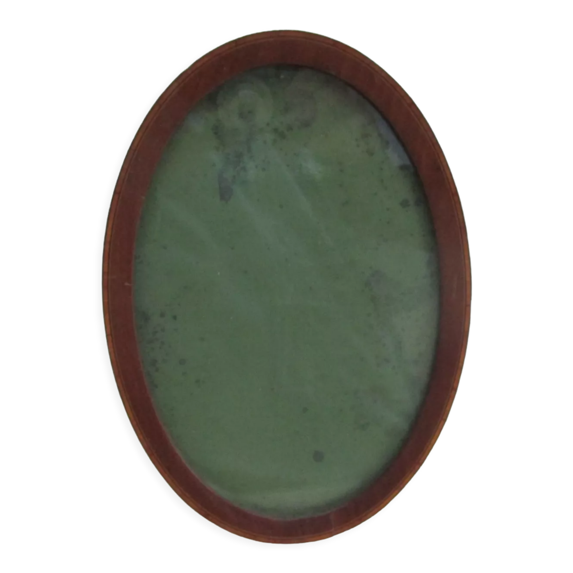 Oval wall frame in wood marquetry