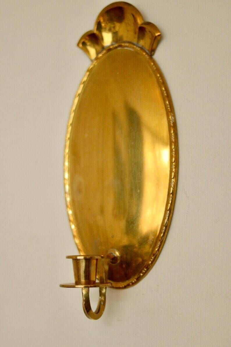 Pair of Swedish Mid-Century Brass Wall Sconces
