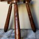 Vintage tripod stool form free feet solid wooden rockets