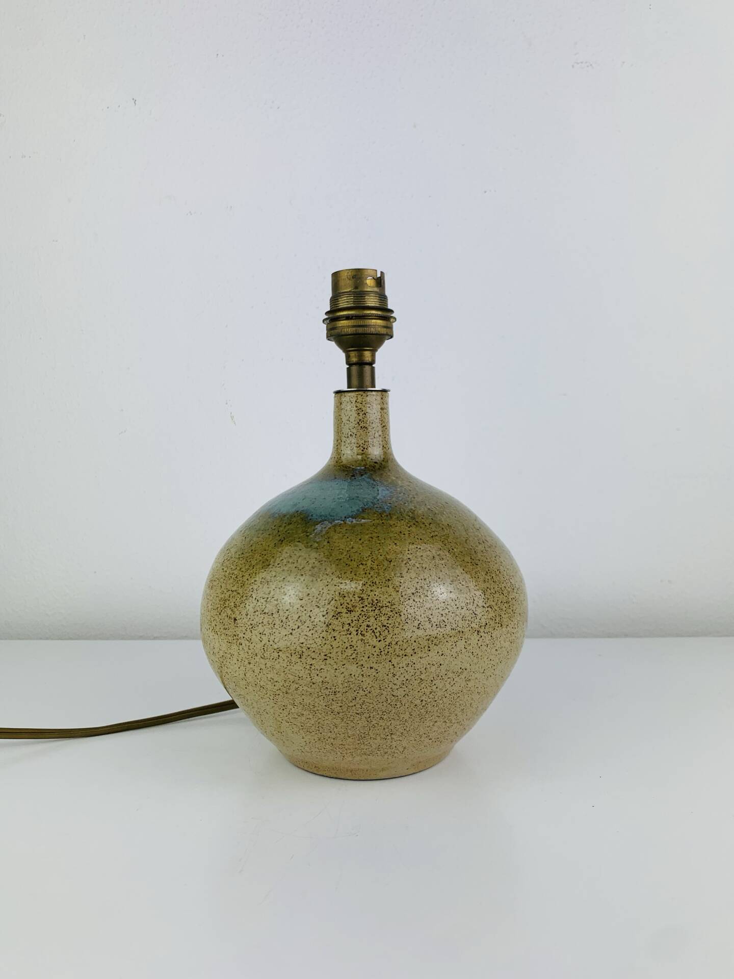 Vintage stoneware globe lamp