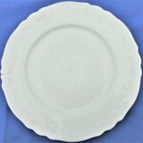Set of 10 white Limoges flat plates