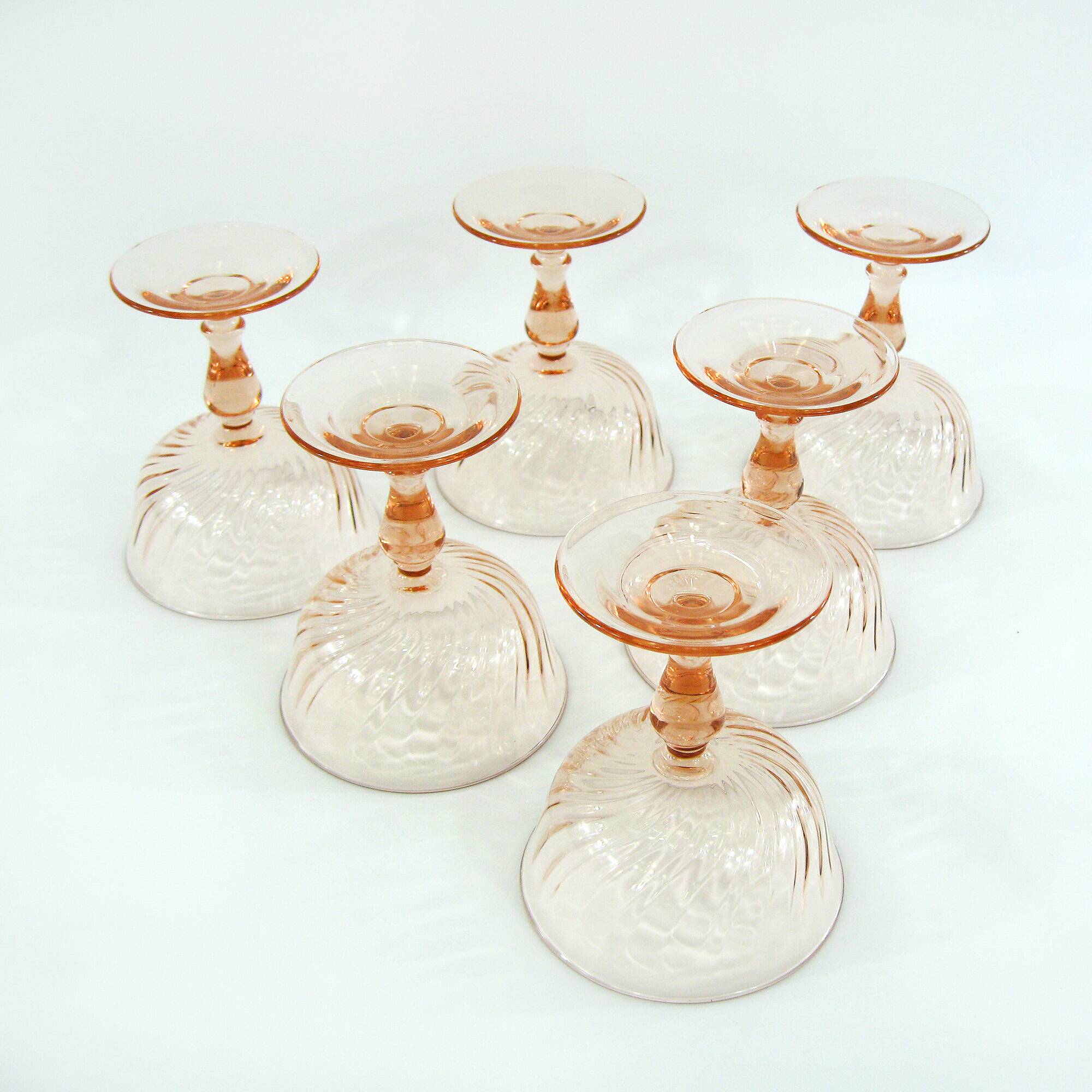 6 Rosaline Luminarc Arcoroc champagne glasses - vintage 80s