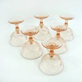 6 Rosaline Luminarc Arcoroc champagne glasses - vintage 80s
