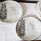 Vintage french 1960s salins tolede - toledo dinner plates black olive