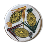 Vintage dish in ceramic African drawing