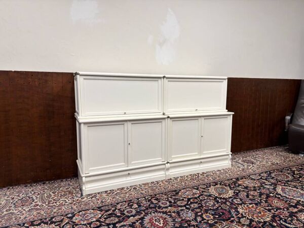 Bibliothèque basse anglaise Original Globe Wernicke blanche