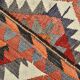 Wine Red & Green Geometric Kilim Rug, 155x268Cm