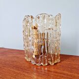 Amber glass wall lamp, design by Carl Fagerlund, Orrefors, 1960.