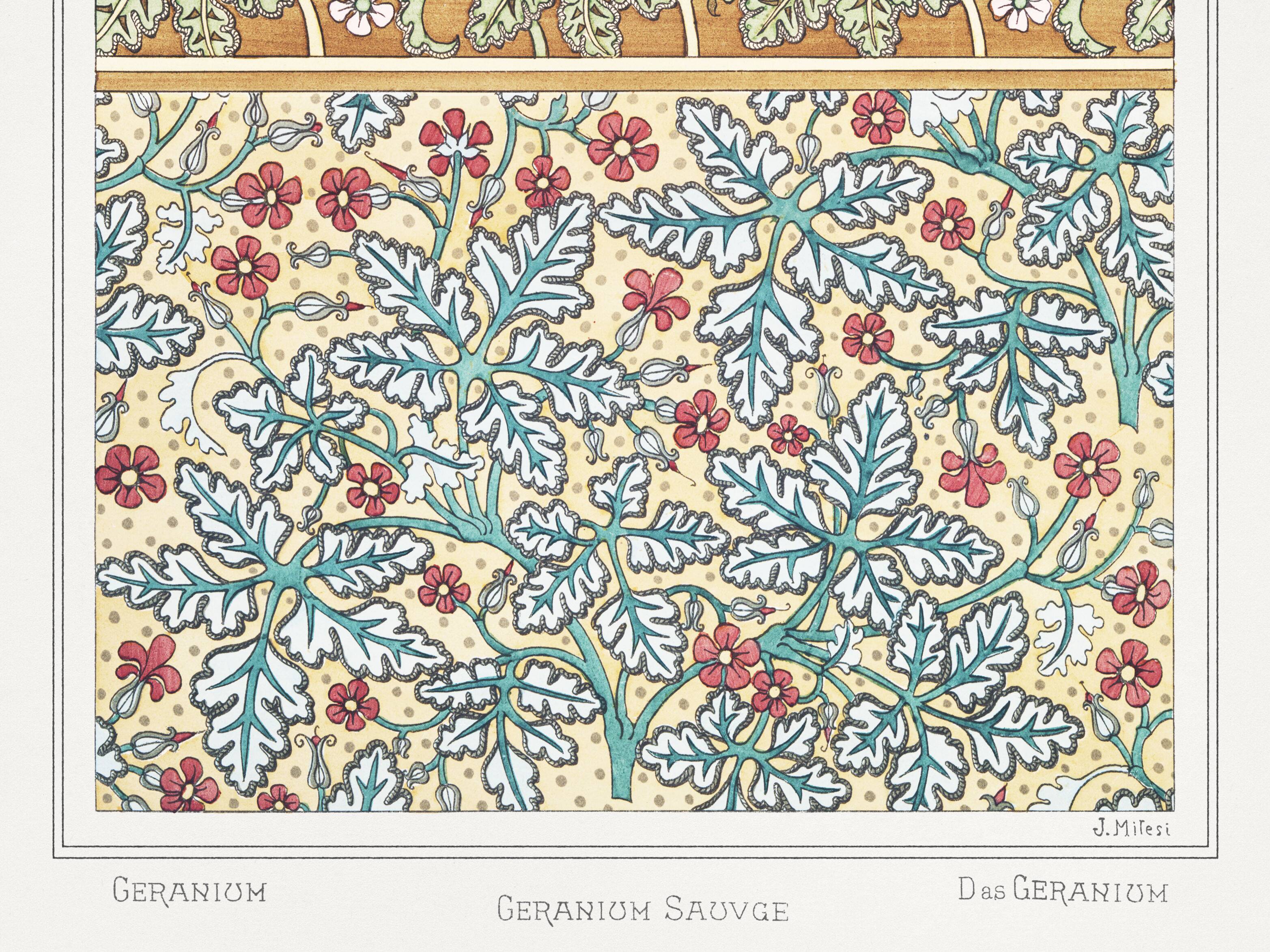 Poster “Geranium”, after an Art Nouveau lithograph from 1897