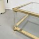 Table basse lucite, laiton et verre années 70