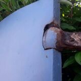 Antique H205xL103 curved iron gate door with mailbox