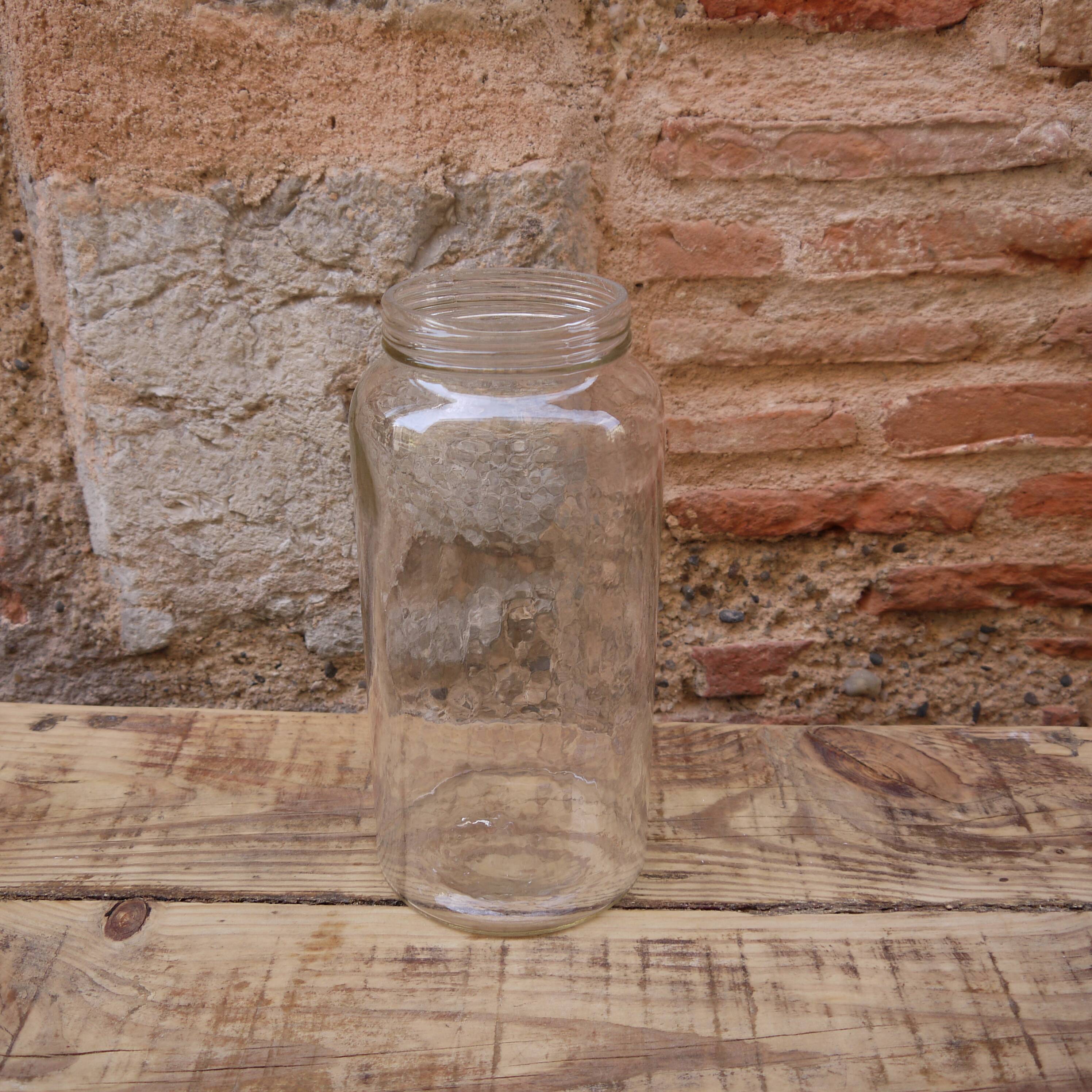 Glass pharmacy jar vase