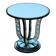 Table / pedestal table in aged glass with bubble decor from the 70s