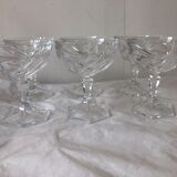 Set of 6 crystal champagne cups