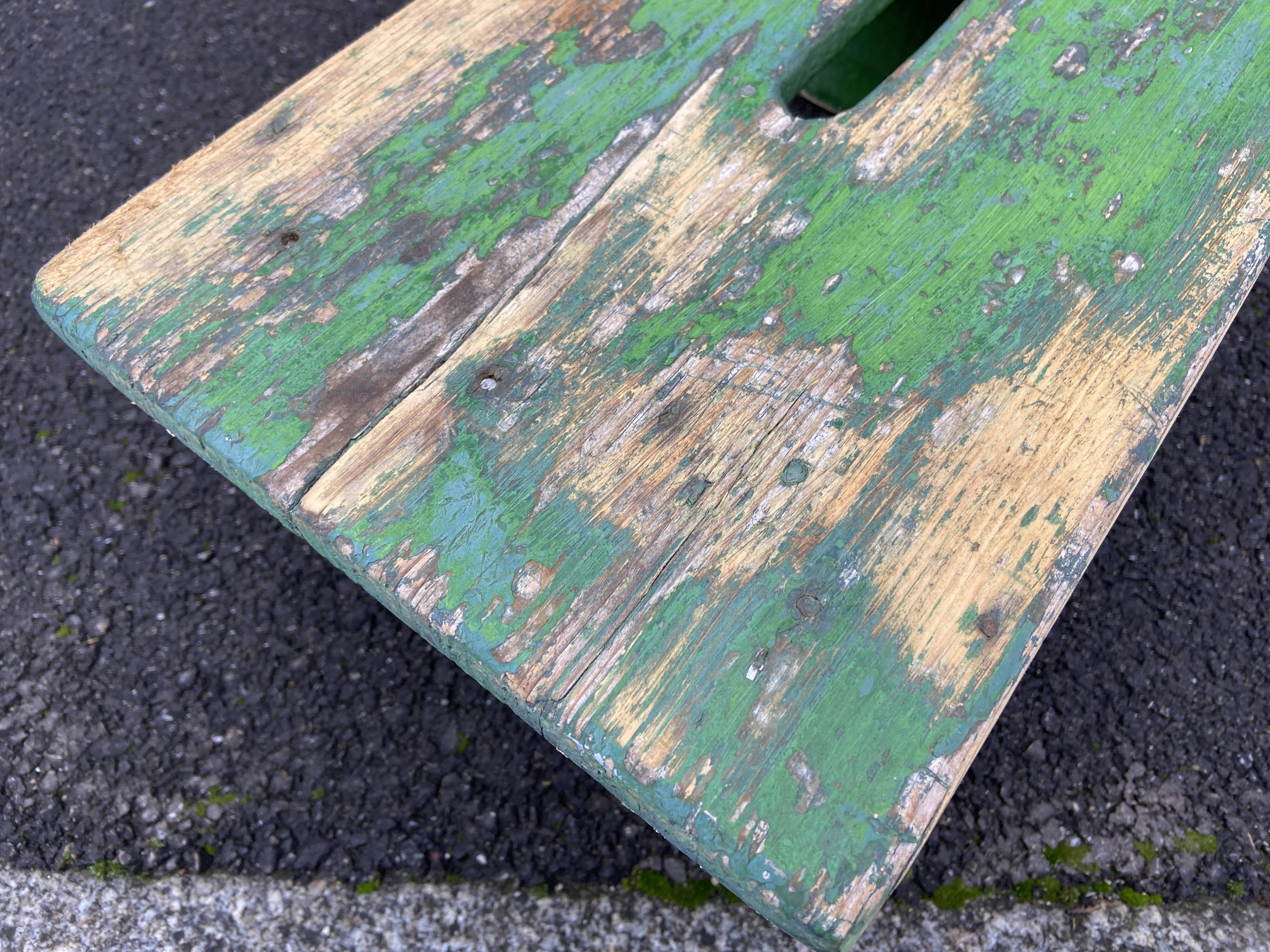 primitive footrest curved wood bistro bentwood farmhouse painted wood Shabby chic French vintage farme