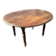 Round walnut table, turned legs in the Louis-Philippe style, late 19th century